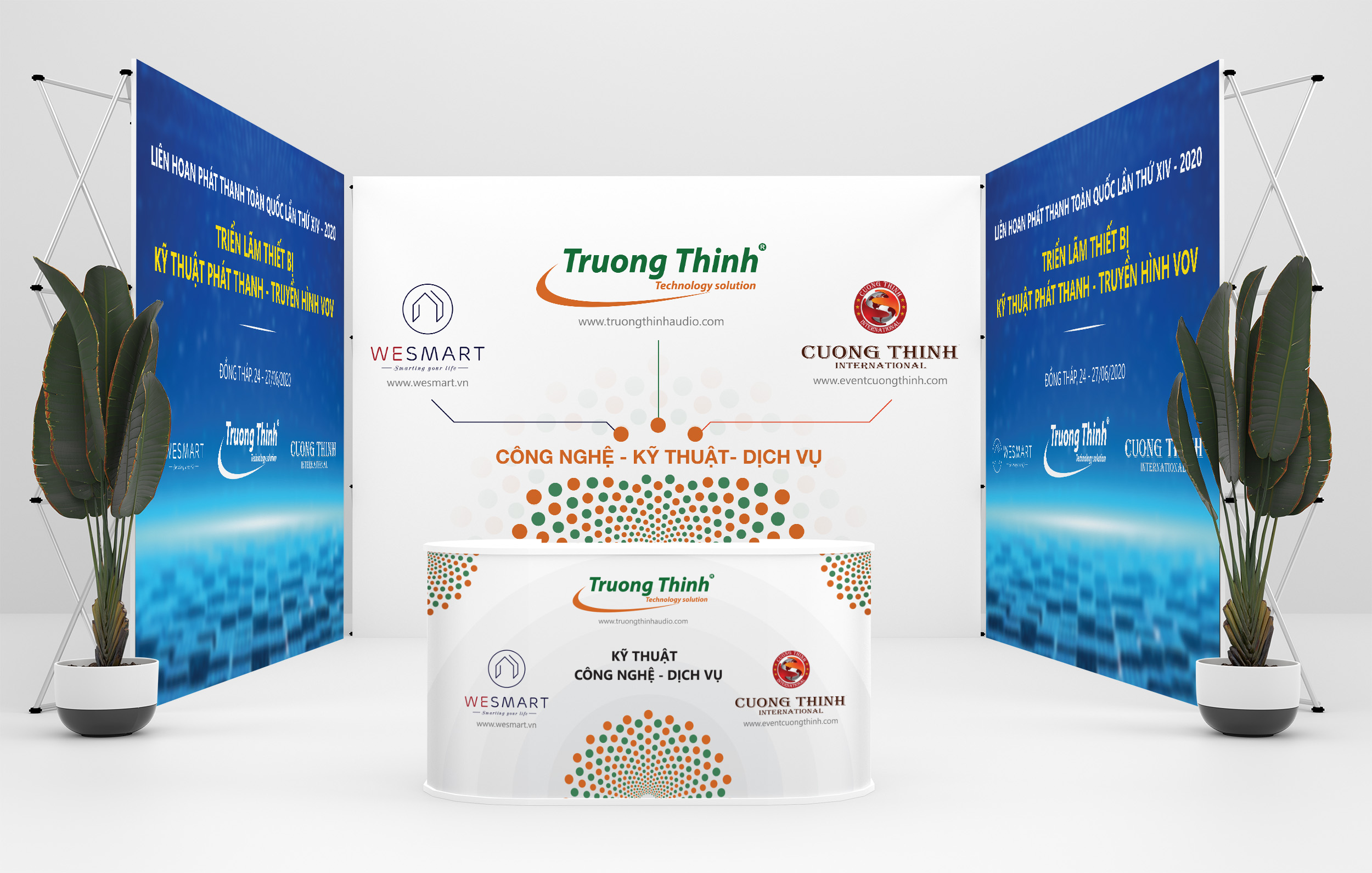 Trade Show Banner Stand Mockup. Template PSD.